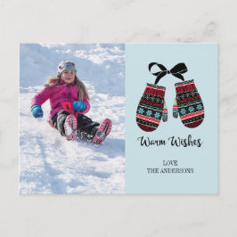 Holiday Mittens Warm wünscht Foto Postkarte