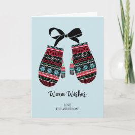 Holiday Mittens Warm wünscht Grußkarte Feiertagskarte