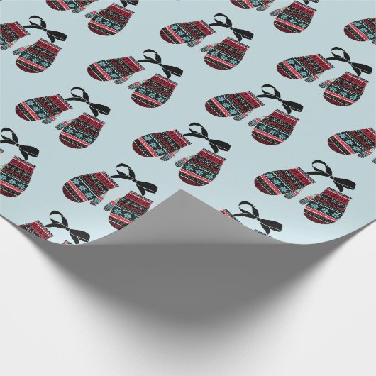 Holiday Mittens warme Wünsche Wrapping Papier Geschenkpapier (Ecke)