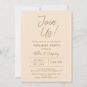 Holiday Modern Chic Corporate Weihnachten Party Einladung (Vorderseite)