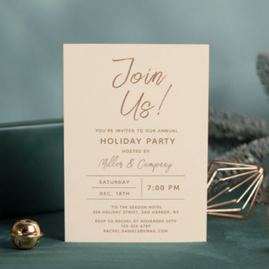 Holiday Modern Chic Corporate Weihnachten Party Einladung