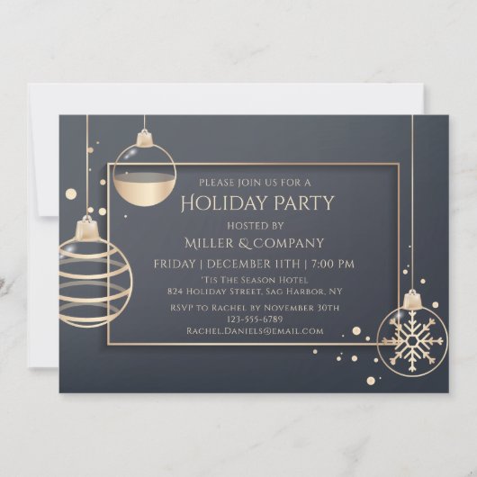 Holiday Modern Chic Corporate Weihnachten Party Einladung (Vorderseite)