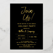 Holiday Modern Chic Corporate Weihnachten Party Folieneinladung (Vorderseite)