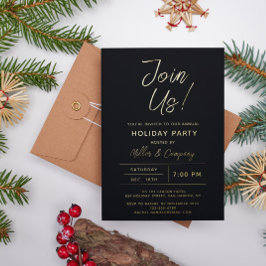 Holiday Modern Chic Corporate Weihnachten Party Folieneinladung