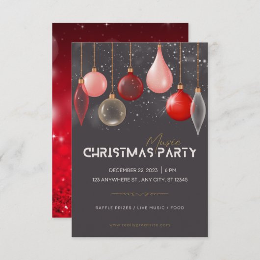 Holiday Modern Chic Corporate Weihnachten Party In Begleitkarte (Vorne/Hinten)