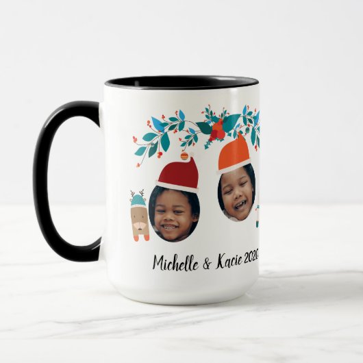 Holiday Modern Custom Face Foto Keepake Tasse (Links)