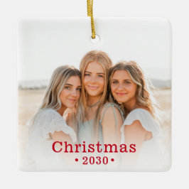 Holiday Modern Family Foto Keramik Ornament