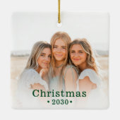 Holiday Modern Family Foto Keramik Ornament (Rückseite)