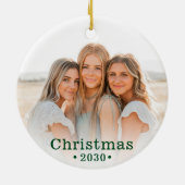 Holiday Modern Family Foto Keramik Ornament (Hinten)