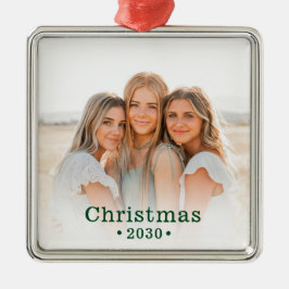 Holiday Modern Family Foto Metal Ornament