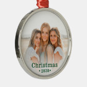 Holiday Modern Family Foto Metal Ornament (Rechts)