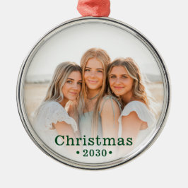 Holiday Modern Family Foto Metal Ornament