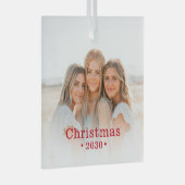 Holiday Modern Family Foto Ornament Aus Glas (Vorderseite Rechts)