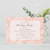 Holiday Modern Pink Chic Corporate Weihnachten Par Einladung (Stehend Vorderseite)