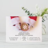 Holiday Modern Santa Corporate Weihnachten Party Einladung (Stehend Vorderseite)
