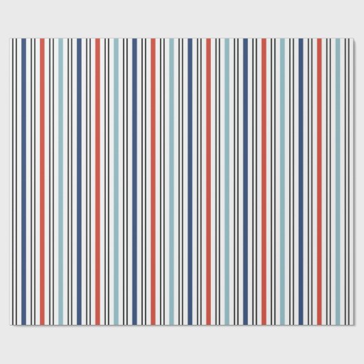 Holiday Modern Strip Wrapping Paper Geschenkpapier (Flach)