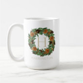 Holiday Monogram Elegante getrocknete Orangenkiefe Kaffeetasse (Links)