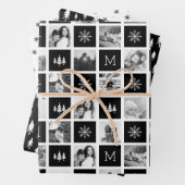 Holiday Monogram Foto Collage Geschenkpapier Set (Beispiel)