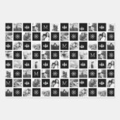 Holiday Monogram Foto Collage Geschenkpapier Set (Vorderseite)