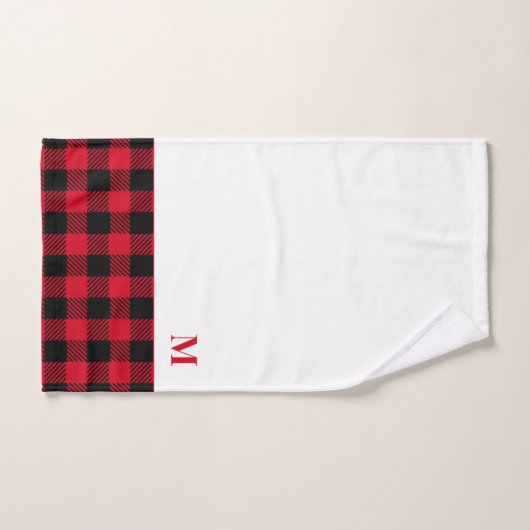 Holiday monogram Modern Buffalo Kariert Badhandtuch Set (Handtuch)