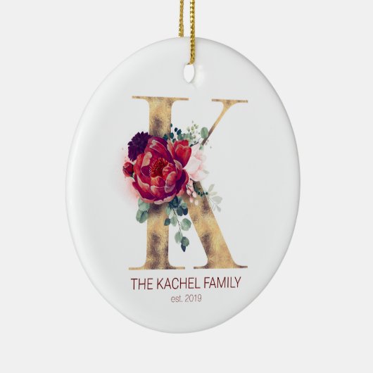 Holiday Monogram, neu verlyst oder Family Foto Nie Keramik Ornament (Rechts)