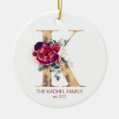 Holiday Monogram, neu verlyst oder Family Foto Nie Keramik Ornament (Vorne)