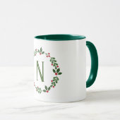 Holiday Monogram Tasse (VorderseiteRechts)