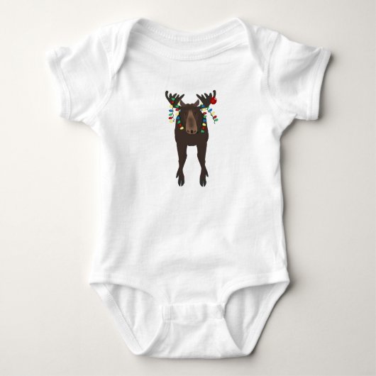 Holiday Moose Baby Bodysuit Strampler (Vorderseite)