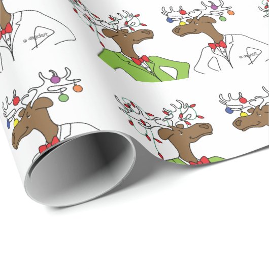 Holiday Moose Geschenkpapier (Rolleneckpunkt)