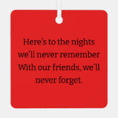 Holiday Moose Ornament Aus Metall (Rückseite)