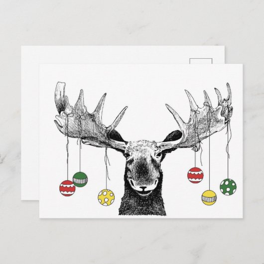 Holiday Moose Postkarte (Vorne/Hinten)