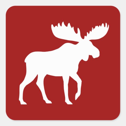Holiday Moose Quadratischer Aufkleber (Vorderseite)
