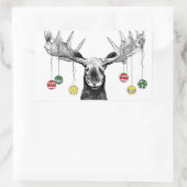 Holiday Moose Rechteckiger Aufkleber (Tasche)