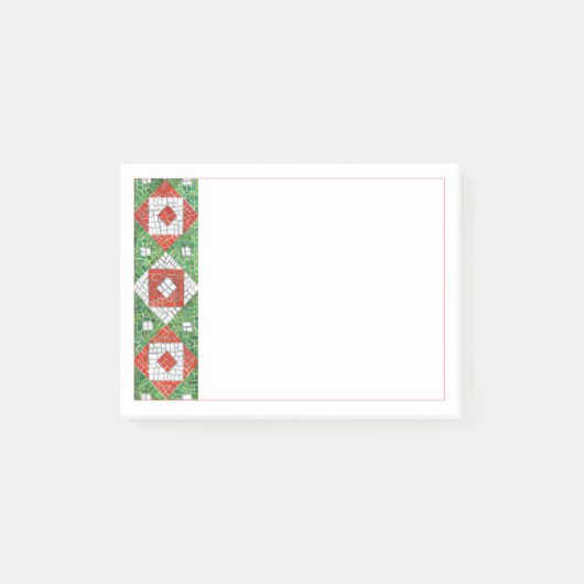 HOLIDAY MOSAIC 4x3 Post It Notepad Post-it Klebezettel (Vorderseite)