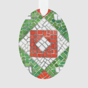 HOLIDAY MOSAIC Acrylic Oval Ornament