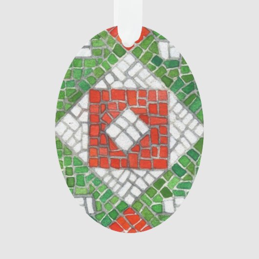 HOLIDAY MOSAIC Acrylic Oval Ornament (Vorderseite)