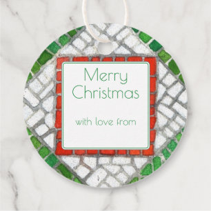 HOLIDAY MOSAIC Round Geschenketiketten Geschenkanhänger