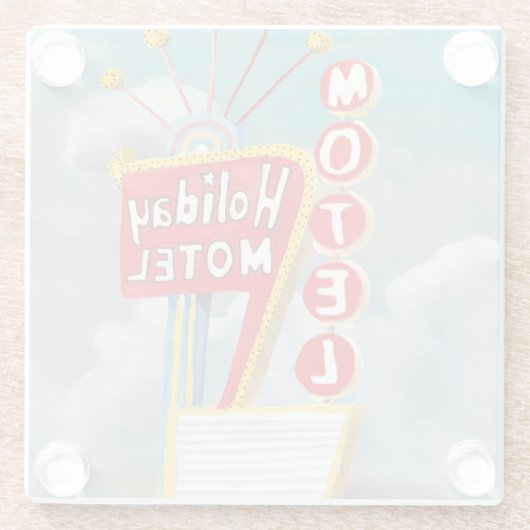 Holiday Motel Sign Glasuntersetzer (Rückseite)