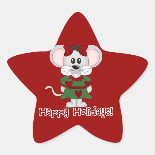 Holiday Mouse Happy Urlaub! Stern-Aufkleber (Vorderseite)