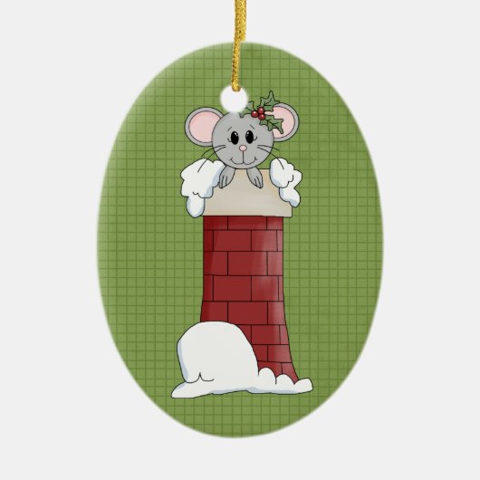 Holiday Mouse Keramik Weihnachtsschmuck (Vorne)