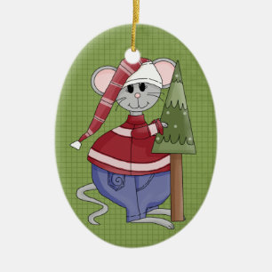 Holiday Mouse Keramik Weihnachtsschmuck