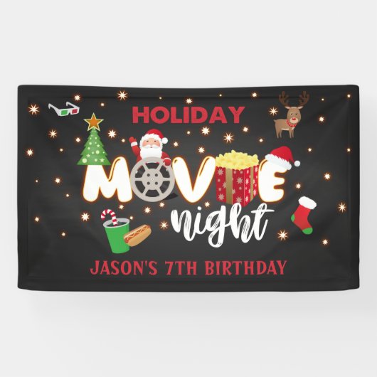 Holiday Movie Night Banner (Horizontal)
