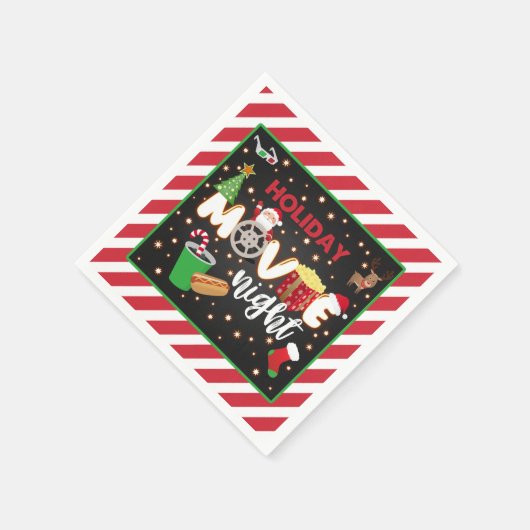 Holiday Movie Night Napkin Serviette (Ecke)