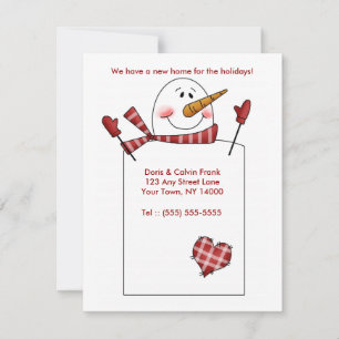 HOLIDAY MOVING CARD Änderung der Adresse Snowman Feiertagskarte