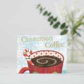 Holiday Mug with Cinnamon Coffee Feiertagspostkarte (Stehend Vorderseite)