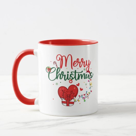 Holiday Mug with Heart and Lights Tasse (Links)