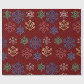 Holiday Multi Color Snowflake Wrapper Geschenkpapier (Flach)