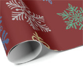 Holiday Multi Color Snowflake Wrapper Geschenkpapier (Rolleneckpunkt)