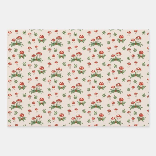 Holiday Mushrooms Geschenkpapier Set (Vorderseite 3)