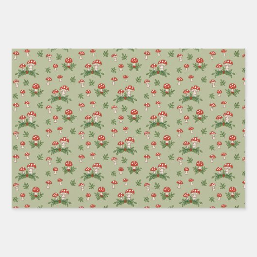 Holiday Mushrooms Geschenkpapier Set (Vorderseite 2)